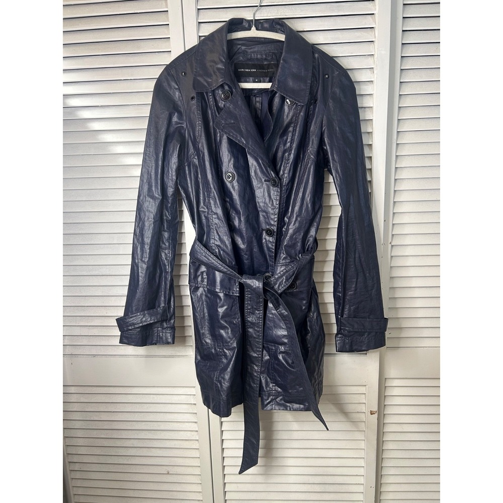 Andrew Marc NY Navy Woman's Overcoat Size M